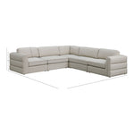 Beckham 114" Linen Textured Fabric Upholstered 5pc. Modular Sectional in Beige