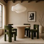Zuno Velvet Performance Fabric Upholstered Dining Chair in Green