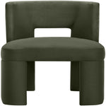 Zuno Velvet Performance Fabric Upholstered Dining Chair in Green