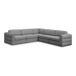 Beckham 114" Linen Textured Fabric Upholstered 5pc. Modular Sectional in Grey