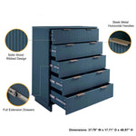 Granville 38" Chest (5-Drawer) in Midnight Blue