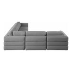 Beckham 114" Linen Textured Fabric Upholstered 5pc. Modular Sectional in Grey