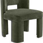 Zuno Velvet Performance Fabric Upholstered Dining Chair in Green