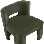 Zuno Velvet Performance Fabric Upholstered Dining Chair in Green