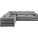 Beckham 114" Linen Textured Fabric Upholstered 5pc. Modular Sectional in Grey