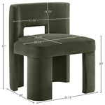 Zuno Velvet Performance Fabric Upholstered Dining Chair in Green