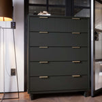 Granville 38" Chest (5-Drawer) in Charcoal Gray