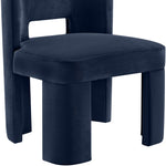 Zuno Velvet Performance Fabric Upholstered Dining Chair in Navy