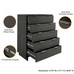 Granville 38" Chest (5-Drawer) in Charcoal Gray
