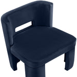 Zuno Velvet Performance Fabric Upholstered Dining Chair in Navy