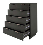 Granville 38" Chest (5-Drawer) in Charcoal Gray
