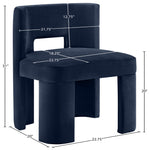 Zuno Velvet Performance Fabric Upholstered Dining Chair in Navy