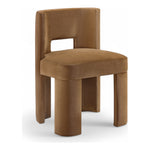 Zuno Velvet Performance Fabric Upholstered Dining Chair in Saddle