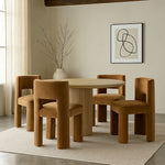 Zuno Velvet Performance Fabric Upholstered Dining Chair in Saddle