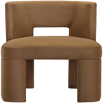 Zuno Velvet Performance Fabric Upholstered Dining Chair in Saddle