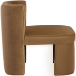 Zuno Velvet Performance Fabric Upholstered Dining Chair in Saddle