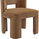 Zuno Velvet Performance Fabric Upholstered Dining Chair in Saddle