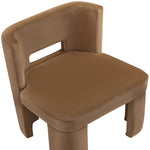 Zuno Velvet Performance Fabric Upholstered Dining Chair in Saddle