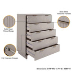 Granville 38" Chest (5-Drawer) in Light Gray