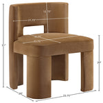 Zuno Velvet Performance Fabric Upholstered Dining Chair in Saddle