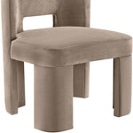 Zuno Velvet Performance Fabric Upholstered Dining Chair in Taupe