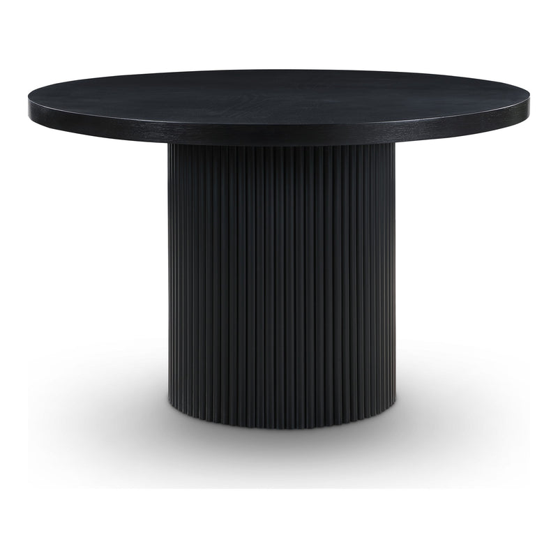 Belinda 48" Solid Wood and Oak Veneer Dining Table in Black
