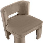 Zuno Velvet Performance Fabric Upholstered Dining Chair in Taupe