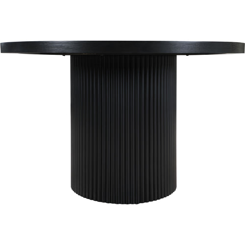 Belinda 48" Solid Wood and Oak Veneer Dining Table in Black