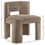 Zuno Velvet Performance Fabric Upholstered Dining Chair in Taupe