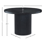 Belinda 48" Solid Wood and Oak Veneer Dining Table in Black