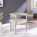 Marcello Stone Velvet Upholstered Dining Chair in Beige