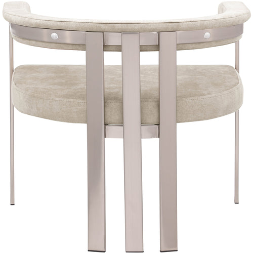 Marcello Stone Velvet Upholstered Dining Chair in Beige
