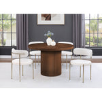 Belinda 48" Solid Wood and Oak Veneer Dining Table in Brown