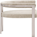 Marcello Stone Velvet Upholstered Dining Chair in Beige