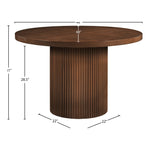 Belinda 48" Solid Wood and Oak Veneer Dining Table in Brown