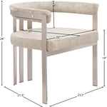 Marcello Stone Velvet Upholstered Dining Chair in Beige