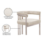 Marcello Stone Velvet Upholstered Dining Chair in Beige