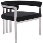 Marcello Stone Velvet Upholstered Dining Chair in Black