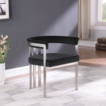 Marcello Stone Velvet Upholstered Dining Chair in Black