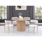 Belinda 48" Solid Wood and Oak Veneer Dining Table in Natural