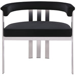 Marcello Stone Velvet Upholstered Dining Chair in Black