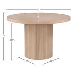 Belinda 48" Solid Wood and Oak Veneer Dining Table in Natural