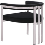 Marcello Stone Velvet Upholstered Dining Chair in Black