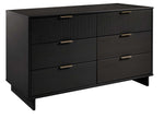 Granville 55" Dresser (6-Drawer) in Black