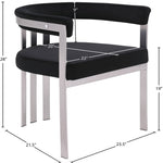 Marcello Stone Velvet Upholstered Dining Chair in Black