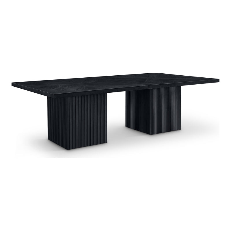 Belinda 54" Solid Wood and Oak Veneer Modular Dining Table in Black