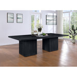 Belinda 54" Solid Wood and Oak Veneer Modular Dining Table in Black