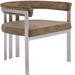 Marcello Stone Velvet Upholstered Dining Chair in Brown