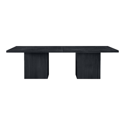 Belinda 54" Solid Wood and Oak Veneer Modular Dining Table in Black