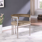 Marcello Stone Velvet Upholstered Dining Chair in Brown